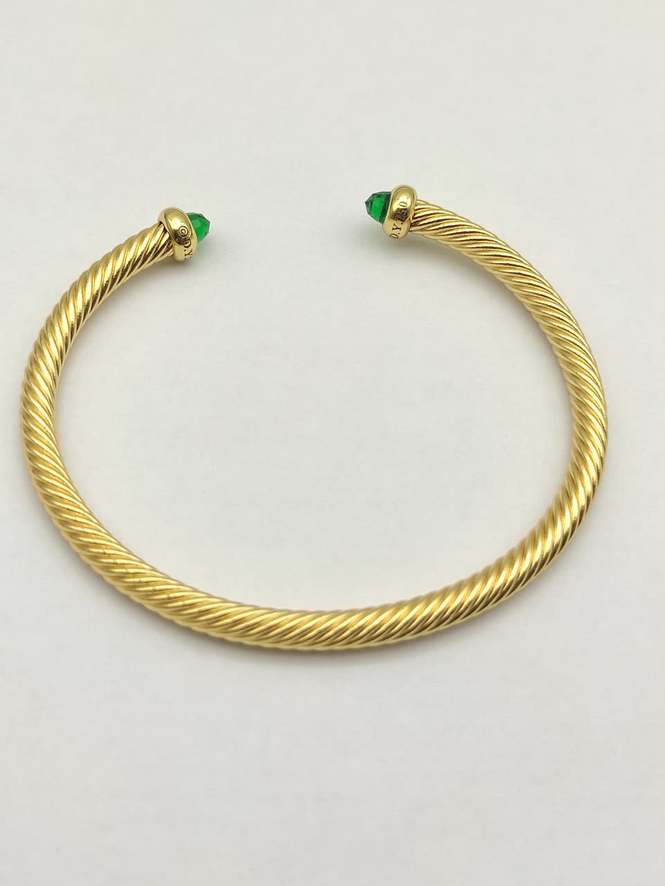 David Yurman Dolce & Gabbana Gold Tone Emerald Crystal Snake Bracelet